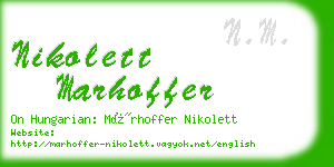 nikolett marhoffer business card